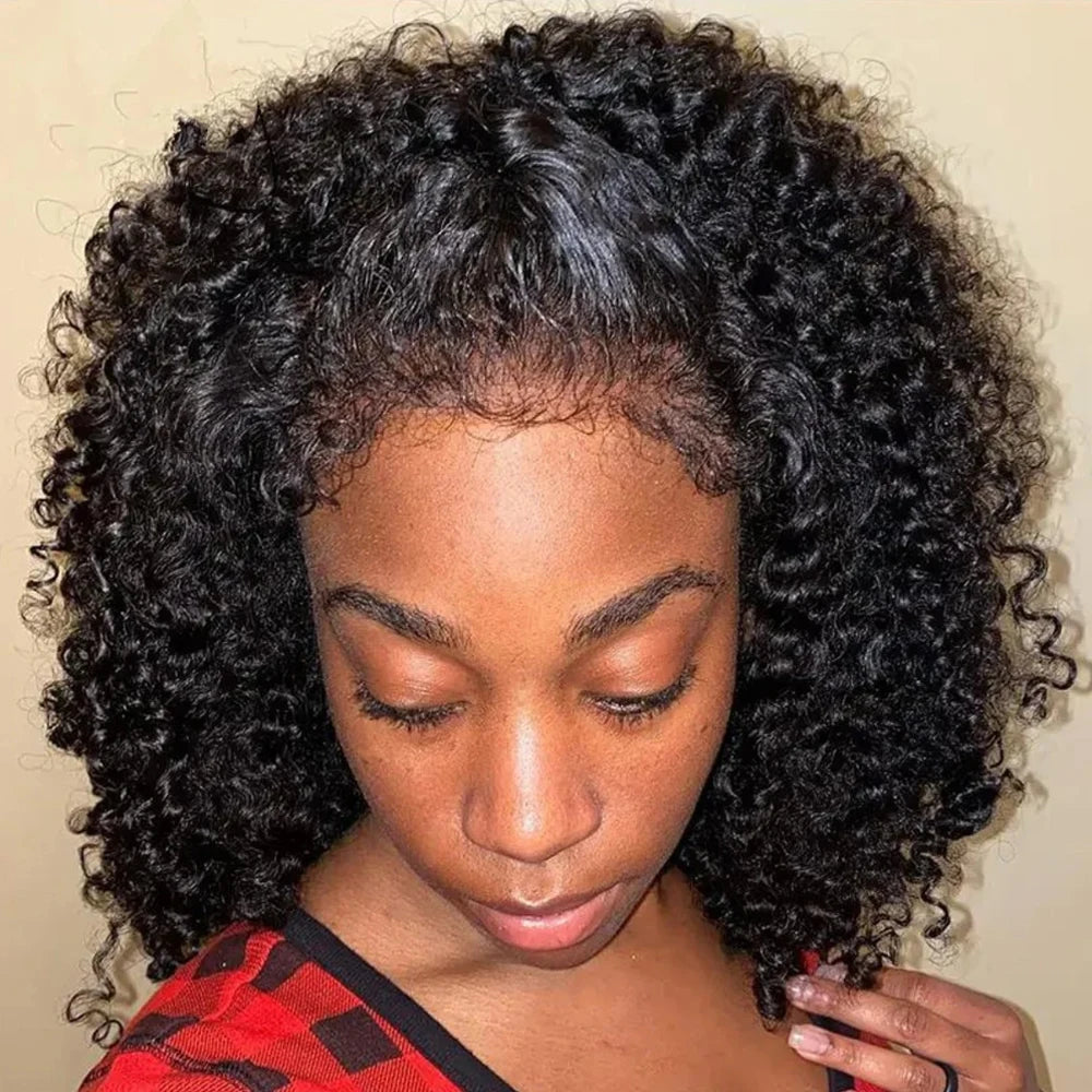Short Bob Kinky Curly Human Hair Frontal Wig Mareeyama Moments.