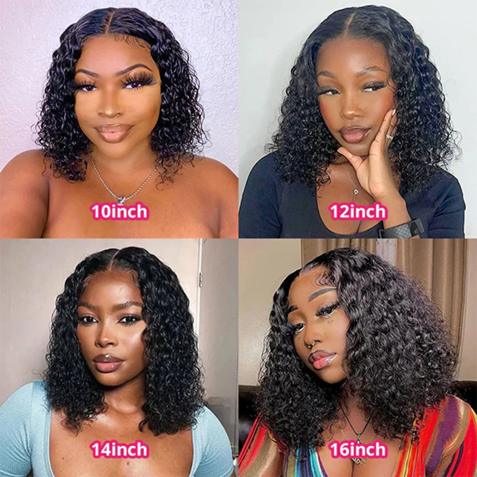 Glueless Wigs Short Bob Wigs Kiny Curly Lace Front Human Hair Wigs 13x4 Mareeyama Moments.