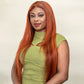 4/350 Highlight Straight Lace Front Wigs Ginger Orange Brown Piano Color Remy 13x4 13x6 Transparent Lace Frontal Human Hair Wig Mareeyama Moments.