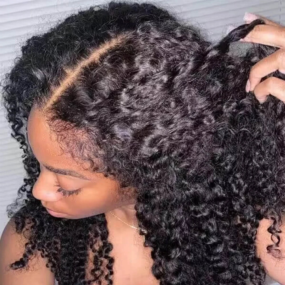 Short Bob Kinky Curly Human Hair Frontal Wig Mareeyama Moments.