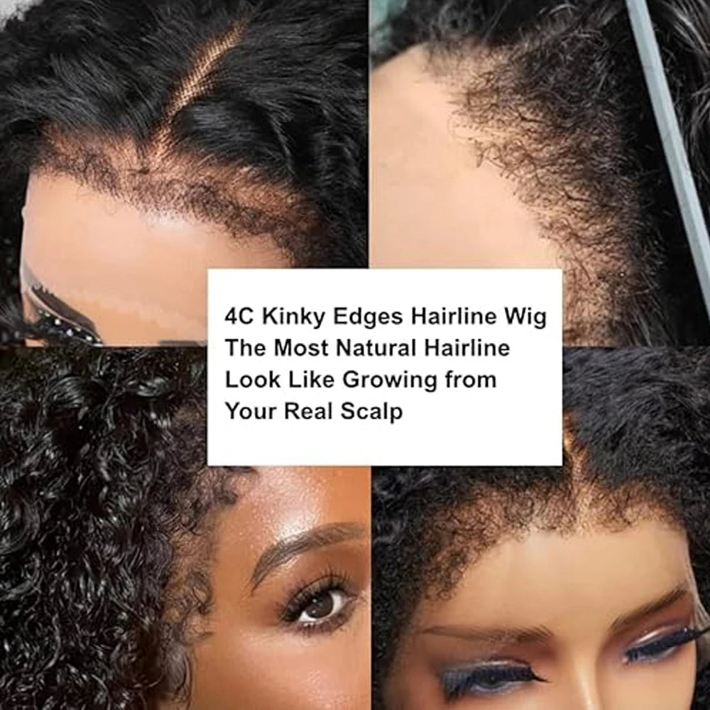Short Bob Kinky Curly Human Hair Frontal Wig Mareeyama Moments.