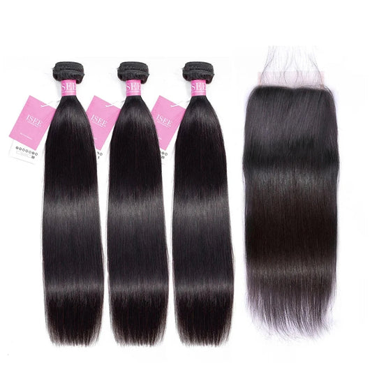 Human Hair Bundles With Closure Remy 3 Bundles With Closure Mareeyama Moments.