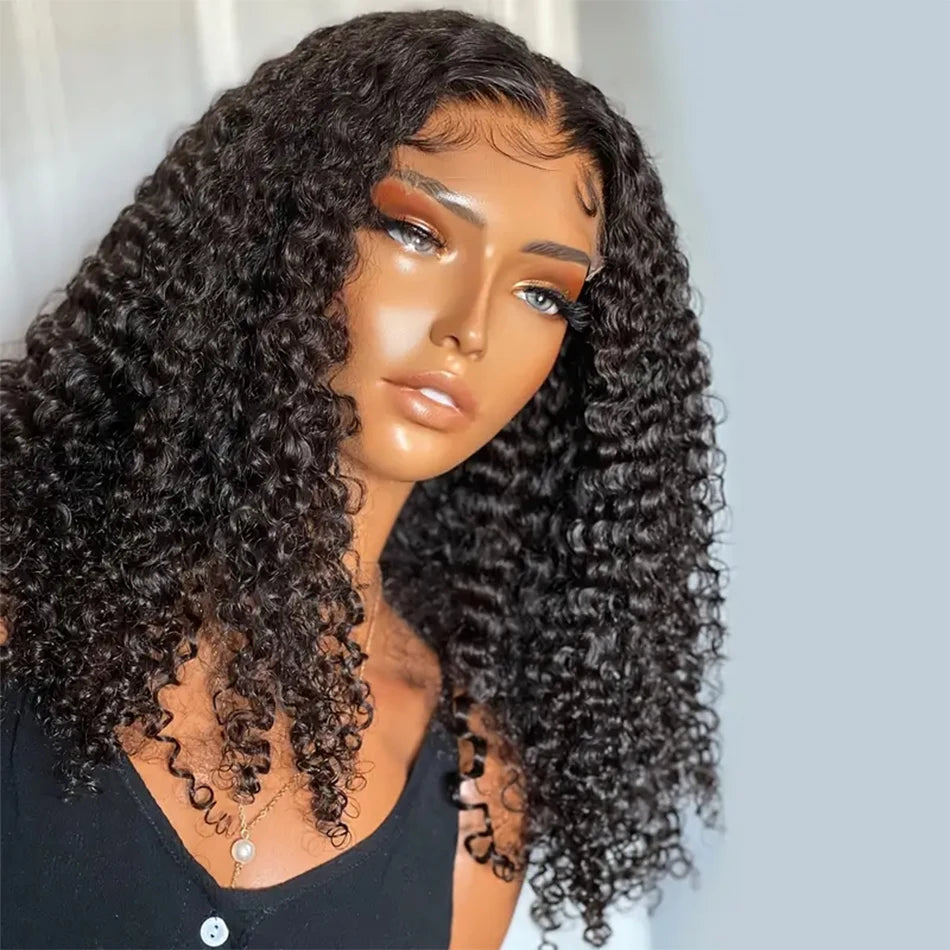 Glueless Wigs Short Bob Wigs Kiny Curly Lace Front Human Hair Wigs 13x4 Mareeyama Moments.
