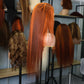 4/350 Highlight Straight Lace Front Wigs Ginger Orange Brown Piano Color Remy 13x4 13x6 Transparent Lace Frontal Human Hair Wig Mareeyama Moments.