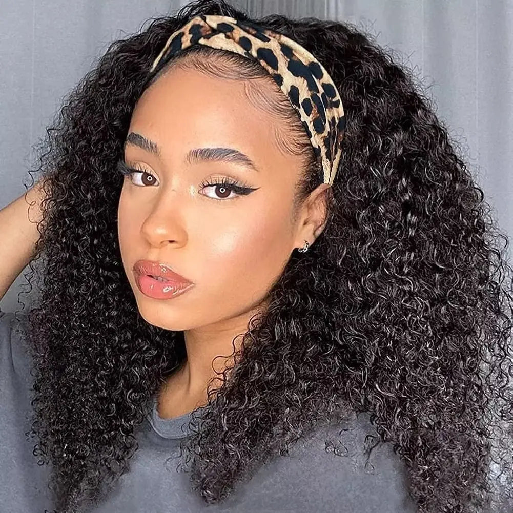 Brazilian Kinky Curly Headband Wigs Wear And Go Glueless Mareeyama Moments.