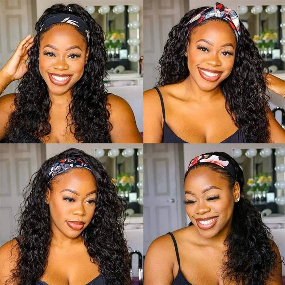 Brazilian Kinky Curly Headband Wigs Wear And Go Glueless Mareeyama Moments.