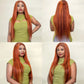 4/350 Highlight Straight Lace Front Wigs Ginger Orange Brown Piano Color Remy 13x4 13x6 Transparent Lace Frontal Human Hair Wig Mareeyama Moments.