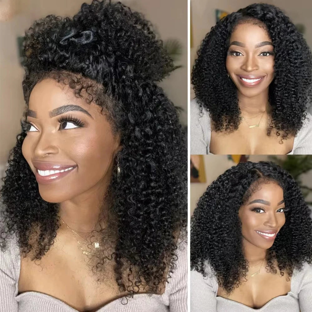 Short Bob Kinky Curly Human Hair Frontal Wig Mareeyama Moments.