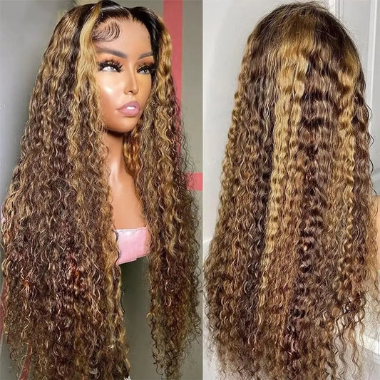 Hair Deep Wave 13x6 Highlight Lace Frontal Wig Human Hair 13x4 Ombre Lace Mareeyama Moments.