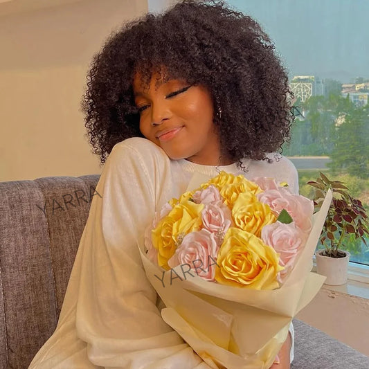 Afro Kinky Curly Human Hair Wigs Mareeyama Moments.