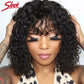 Curly Short Bob Human Hair Wigs Glueless Wig Highlight Honey Water Wave Blonde - MareeYama