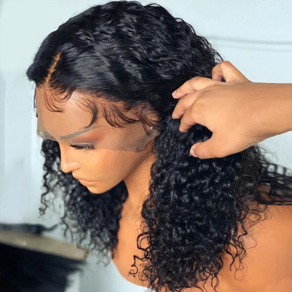 Glueless Wigs Short Bob Wigs Kiny Curly Lace Front Human Hair Wigs 13x4 Mareeyama Moments.