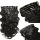 Body Wave Seamless Clip Ins Hair Extensions Natural Black