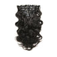 Body Wave Seamless Clip Ins Hair Extensions Natural Black
