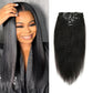 Kinky Straight Seamless Clip Ins Hair Extensions