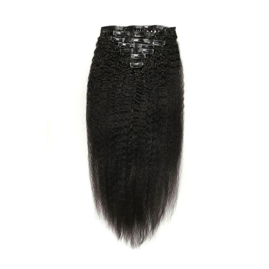 Kinky Straight Seamless Clip Ins Hair Extensions