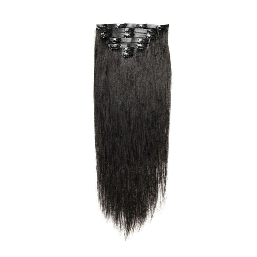 Yaki Straight Seamless Clip Ins Hair Extensions